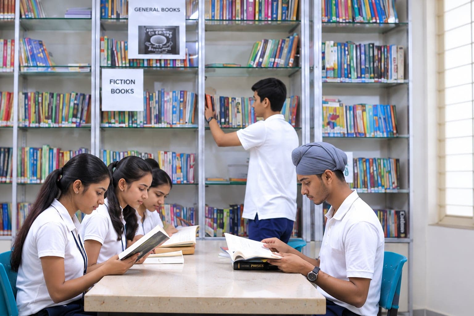 ISC students reading in the library