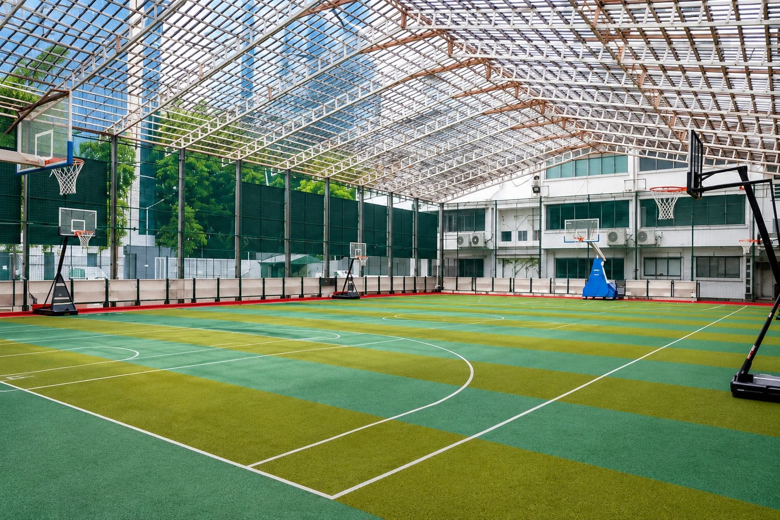 The covered multi-sport court at the CNMS campus