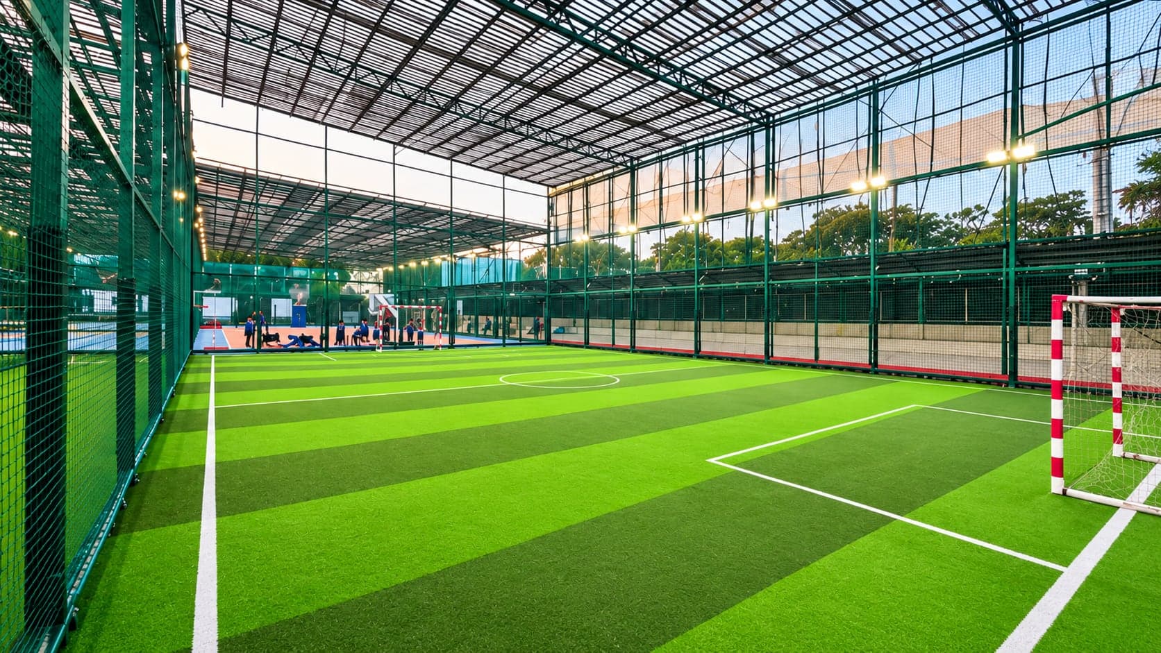The SVKM Sports Arena football turf