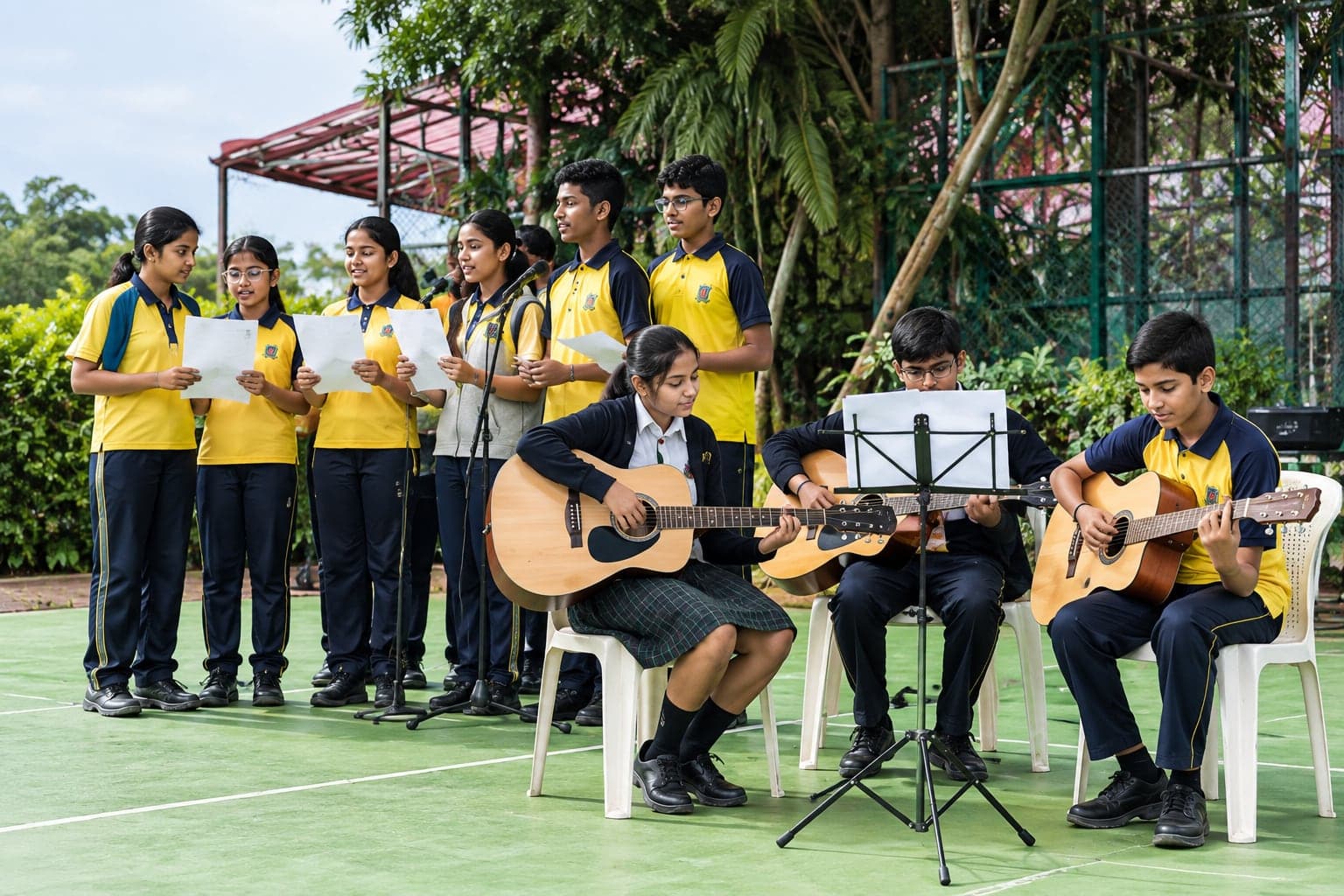 The Tattva Band performing outdoors